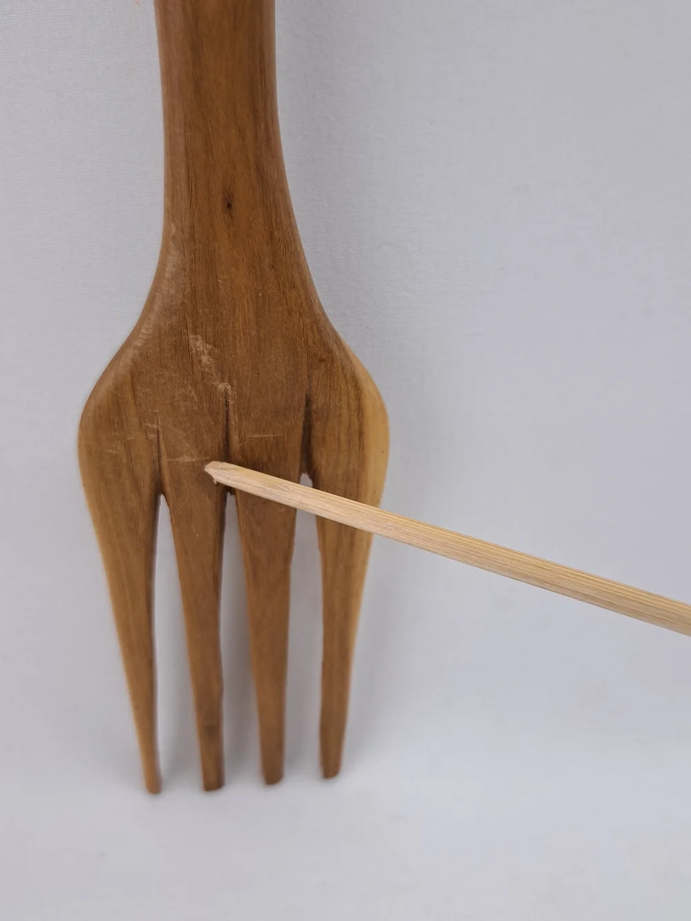 Hand-Carved Wooden Salad Servers Set - Natural Brown